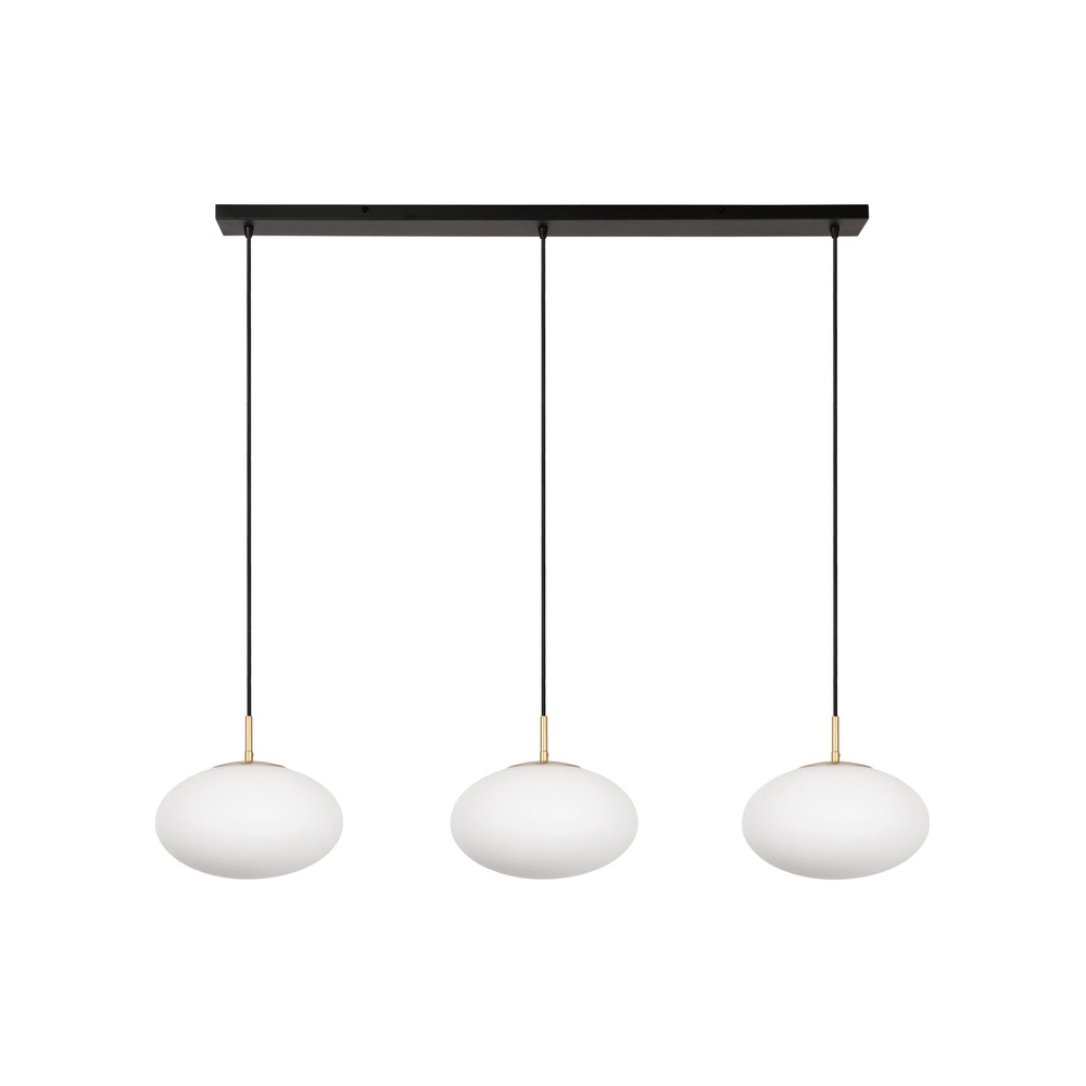 Lucide 3-lichts hanglampElysee design zwart met opaal - 21430/03/61